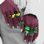 Enamel Ring Supplier - Green Water Wave Copper Ring