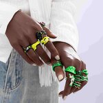 Enamel Ring Supplier - Green Water Wave Copper Ring