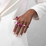 Enamel Ring Supplier - Oil Drop Heart Pink Rings