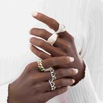 Open Ring Factory - Heart Shape Cream Enamel Ring