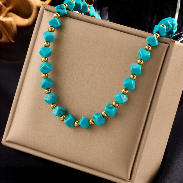 Beaded Necklace Manufacturer - French Vintage Turquoise Necklace