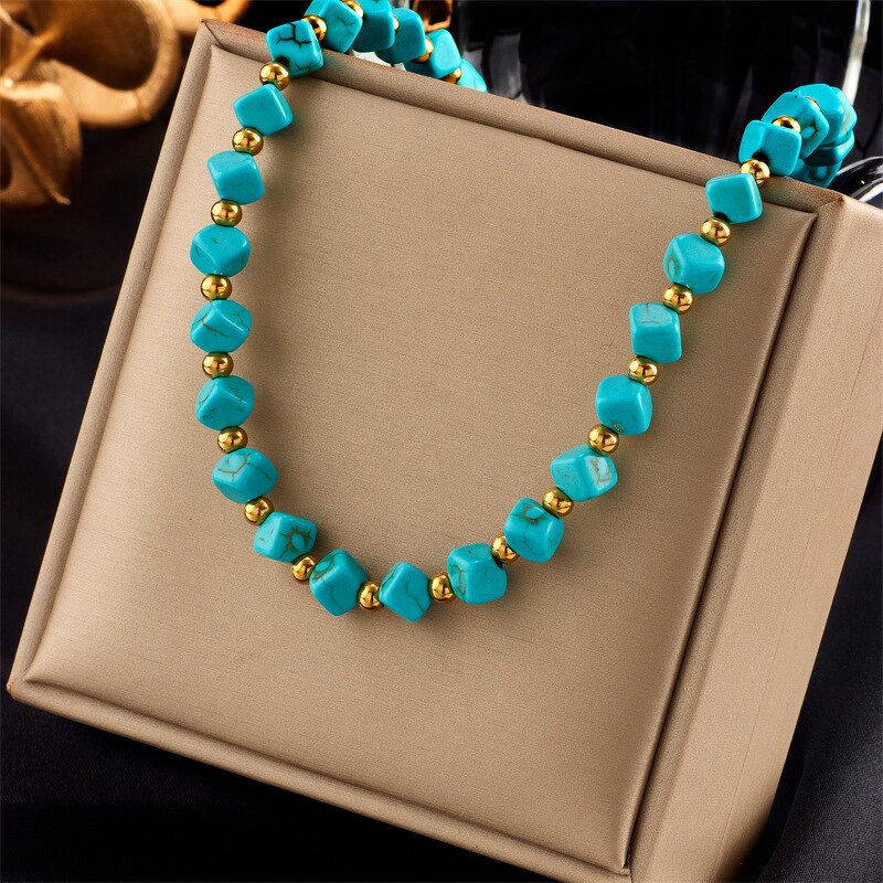 Beaded Necklace Manufacturer - French Vintage Turquoise Necklace