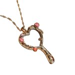 Heart Pendant Necklace Factory - Rose Flower Mirror Pendant