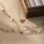 Stone Bead Necklace Supplier - CZ Heart Pendant Necklace