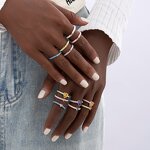 Enamel Ring Supplier - Minimalist Square Teardrop Ring