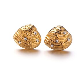 Shell Stud Earrings Manufacturer - Textured Metal Earrings