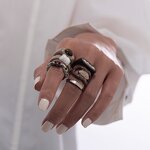 Enamel Ring Factory - Freshwater Pearl Gold Leaf Ring