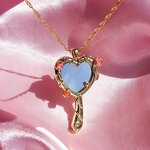 Heart Pendant Necklace Factory - Rose Flower Mirror Pendant
