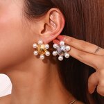 Pearl Stud Earrings Manufacturer - Vintage Flower Earrings
