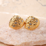 Shell Stud Earrings Manufacturer - Textured Metal Earrings