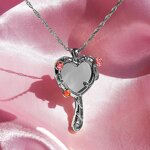 Heart Pendant Necklace Factory - Rose Flower Mirror Pendant