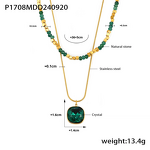 Square Diamond Necklace Manufacturer - French Retro Jewelry Set