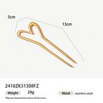 Hair Fork Factory - Gold Plated Heart Shaped Hair Fork