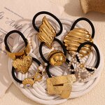 Hair Ties Factory - Gold Plated Metal Rubber Hair Bands