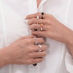 Enamel Ring Factory - 3D Cartoon Cat Paw Brass Ring