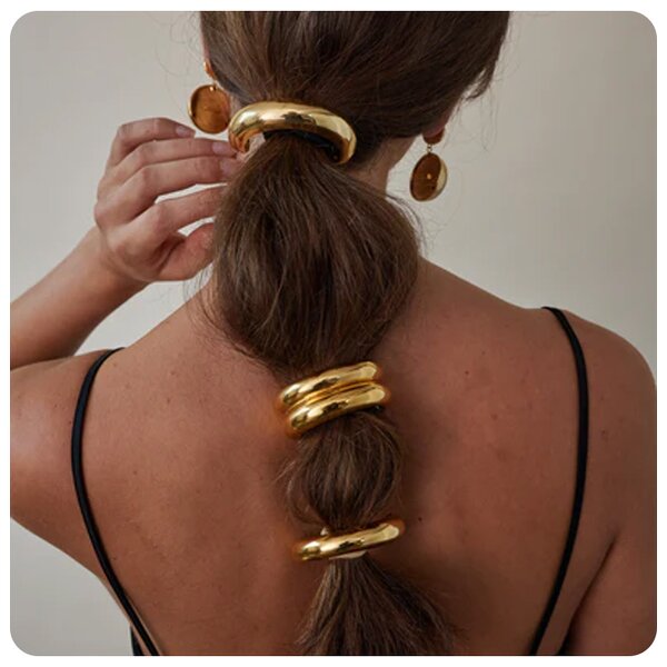 Hair Ties Supplier - Gold Plated Geometric Hair Bands