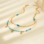 Beaded Necklace Supplier - Turquoise Stone Double Layer Necklace