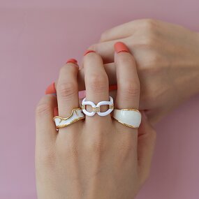 Enamel Ring Factory - Retro Oil Drip Zircon Ring