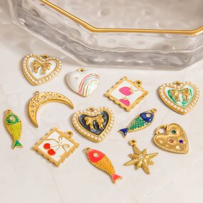 Enamel Pendant Manufacturer - Oil Dripping Zircon Charms