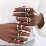 Enamel Ring Supplier - Minimalist Square Teardrop Ring