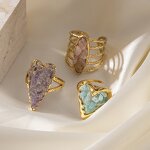 Fashion Ring Supplier - Colorful Stone Heart Ring