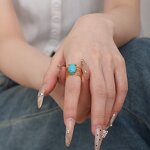 Open Ring Supplier - Bohemia Turquoise Blue Stone Ring