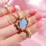 Heart Pendant Necklace Factory - Rose Flower Mirror Pendant