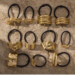 Hair Ties Supplier - Gold Plated Geometric Hair Bands