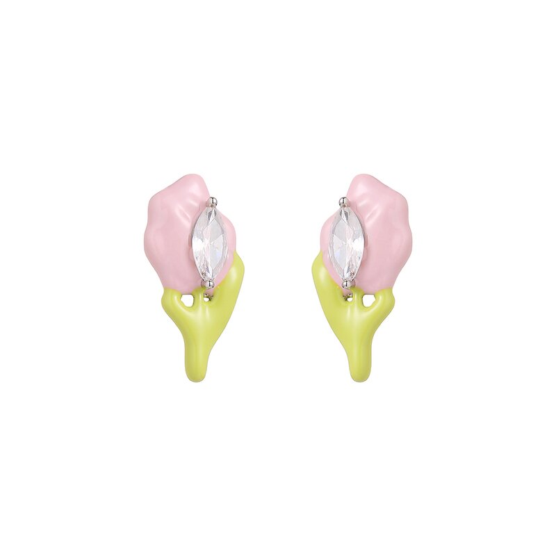 Stud Earrings Manufacturer - Custom Flower Enamel Earrings