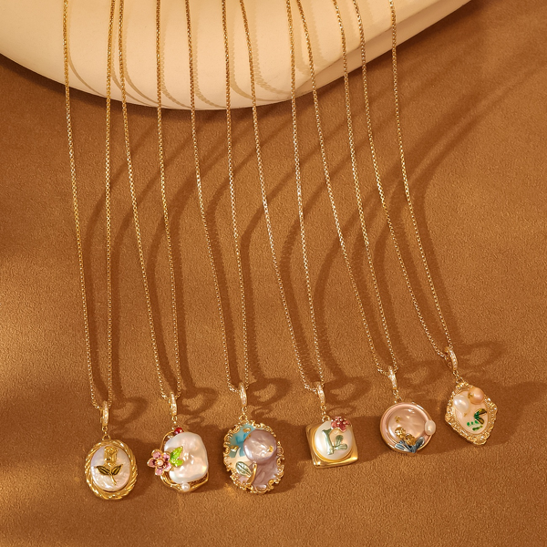 Pearl Necklace Manufacturer - Monet Garden Oil Drip Necklace