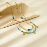 Beaded Necklace Supplier - Turquoise Stone Double Layer Necklace