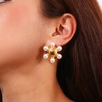Pearl Stud Earrings Manufacturer - Vintage Flower Earrings