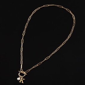 Paperclip Necklace Supplier - OT Buckle Pearl Choker