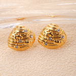 Shell Stud Earrings Manufacturer - Textured Metal Earrings