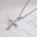 Link Chain Necklace Manufacturer - Diamond Heart Cross Pendant