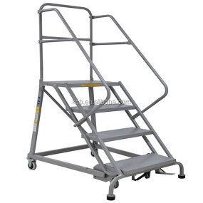 Climbing Steel Ladder Factory - Modern Designed Automatic Brake Movable Warehouse