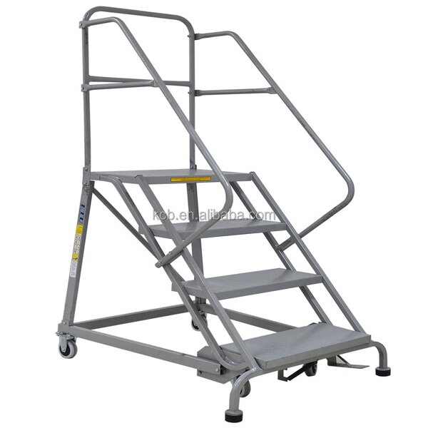 Climbing Steel Ladder Factory - Modern Designed Automatic Brake Movable Warehouse