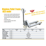 Stainless Steel Pallet Truck Supplier - New 304 for Meat Food Industry Use