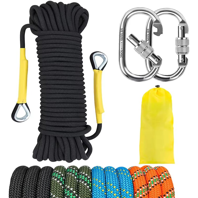 Climbing Safety Rope Supplier - Static Double Braided Polyester Less Stretchy Fall Protection