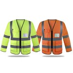 Long Sleeve Safety Vest Manufacturer - Hot Sale Hi Vis Reflective with Straps Customizable