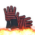 Aramid Fiber Gloves Supplier - Fireproof Silicone-Coated BBQ Washable Heat Resistant