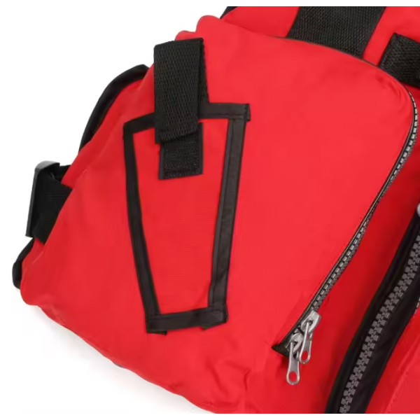 Canvas Fishing Vest Factory - Red Multi Pockets Cargoes Safari Waistcoat for Men