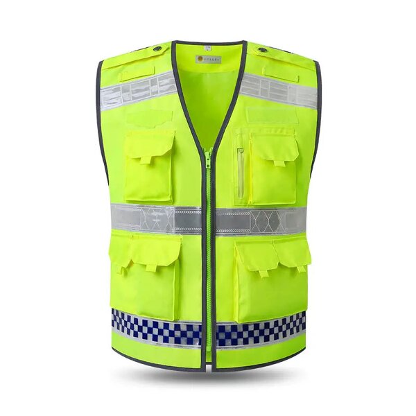 Engineer Safety Vest Factory - Hi Vis Black Fluorescent Reflective Multi-Pocket Workwear