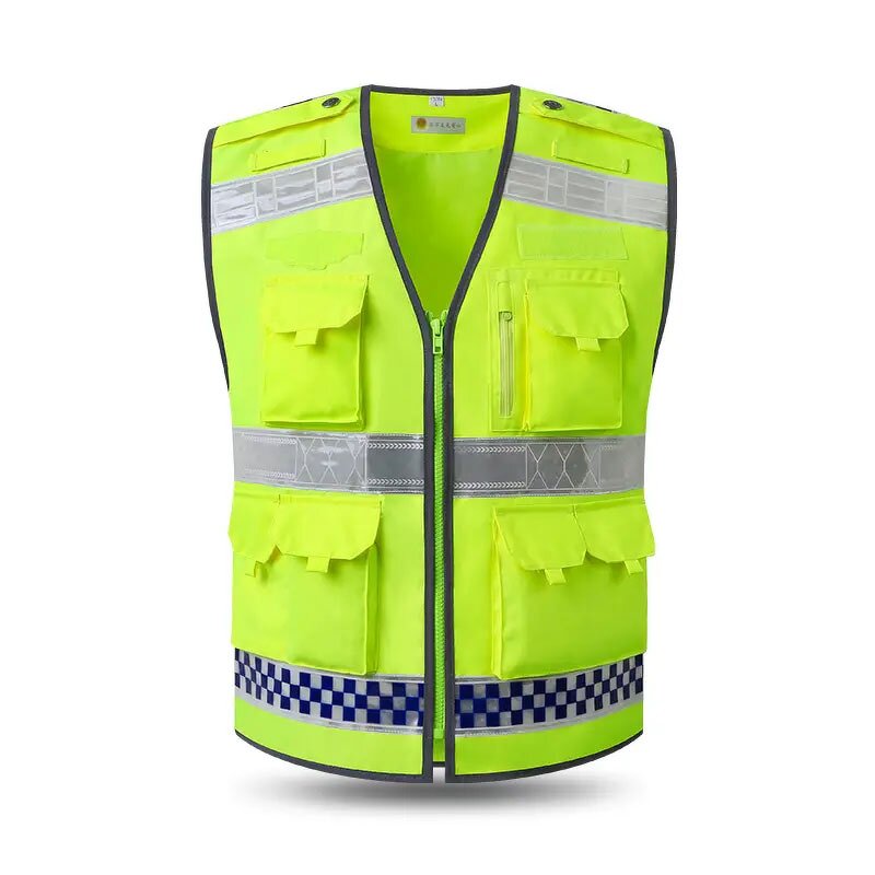 Engineer Safety Vest Factory - Hi Vis Black Fluorescent Reflective Multi-Pocket Workwear