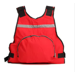 Canvas Fishing Vest Factory - Red Multi Pockets Cargoes Safari Waistcoat for Men