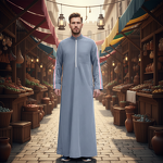 Men's Thobe Factory - Long Sleeve Solid Color Casual Wear