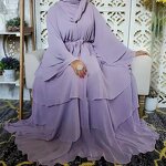 Abaya Factory - Three-layer Chiffon Dresses 2 Piece Set