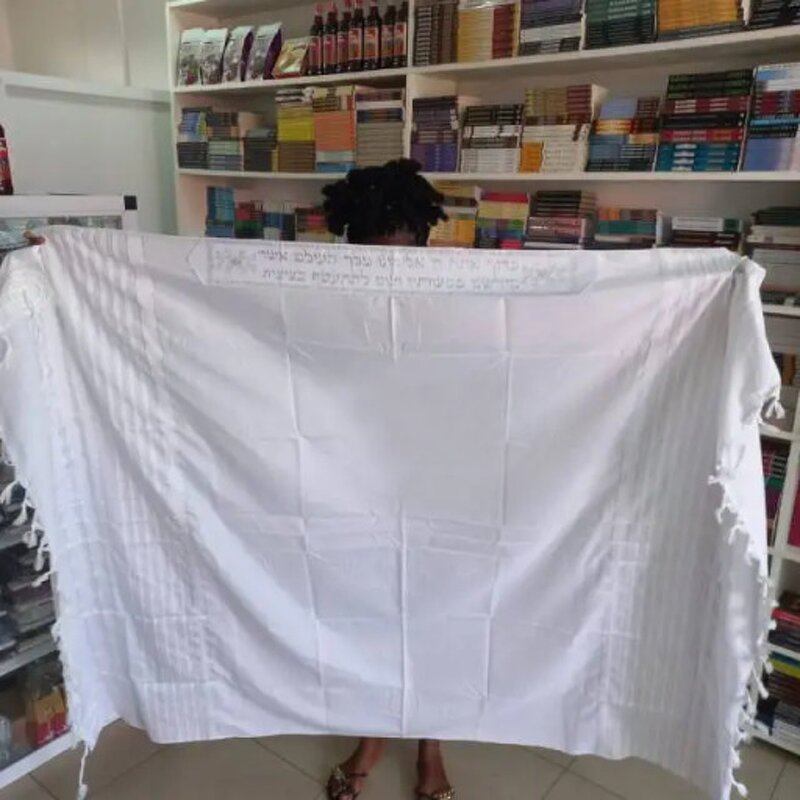 Prayer Shawl Factory - Large White Blue Christian Talit