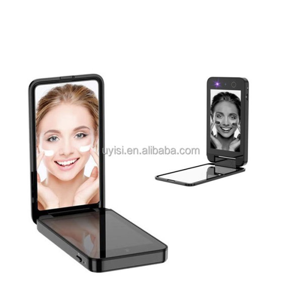 2025 New Mini UV Test Vanity Sunscreen Mirror LED Touch Pocket Makeup Mirror for Girls Handheld for Face and Hand Care