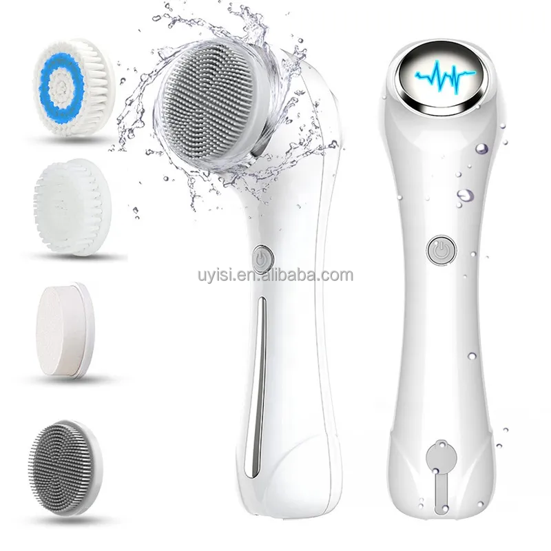 Uyisi Electric 4-in-1 Sonic Face Cleansing Brush Blackhead Exfoliating Skin Tightening Massage Home Spa Use Beauty Equipment